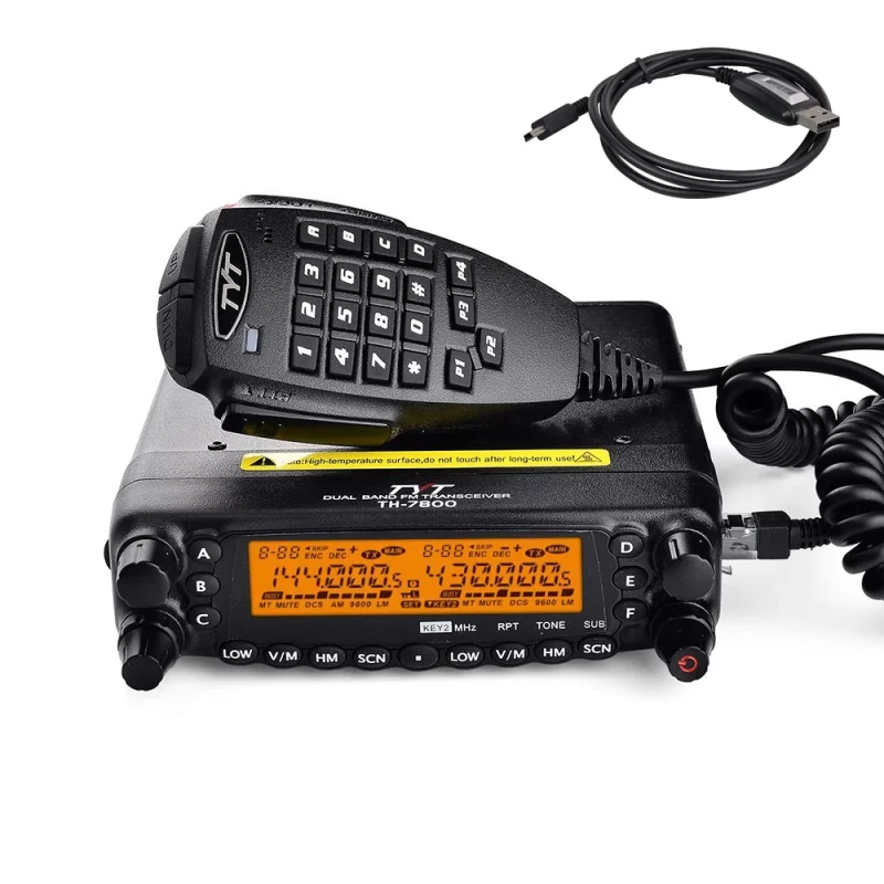 Radio mobile bi-bande TYT TH-7800, 50 W VHF/40 W UHF