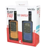 Motorola TLKR-T40 walkie talkie es libre de licencia e incluye funciones clave como pantalla LCD, 8 canales y hasta 4 km