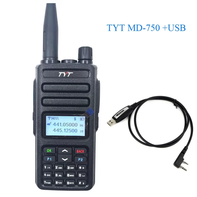 راديو TYT MD-750 DMR walkie talkie مزدوج النطاق VHF UHF بفتحتي وقت رقمي