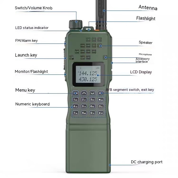 Clarigo AR-152 Intercom Aviation maritime frequency dual UV83 One key frequency anti-drop dust wireless copy tape radio