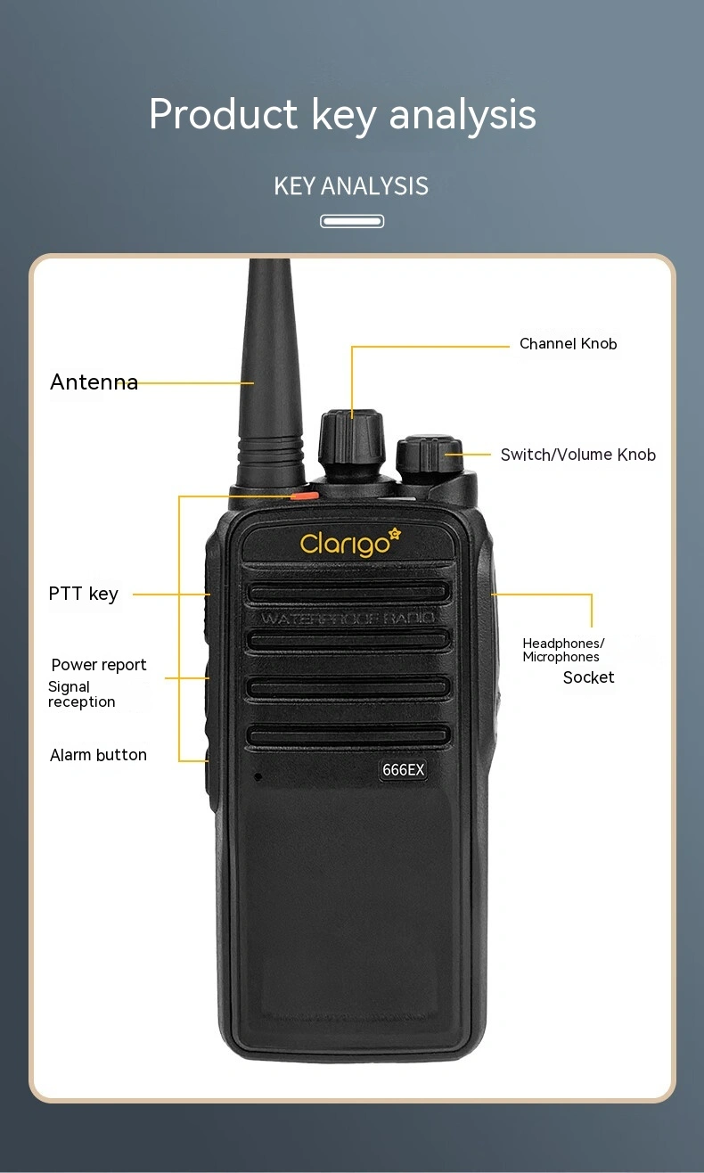 Clarigo DP-666EX explosion-proof walkie-talkie Waterproof