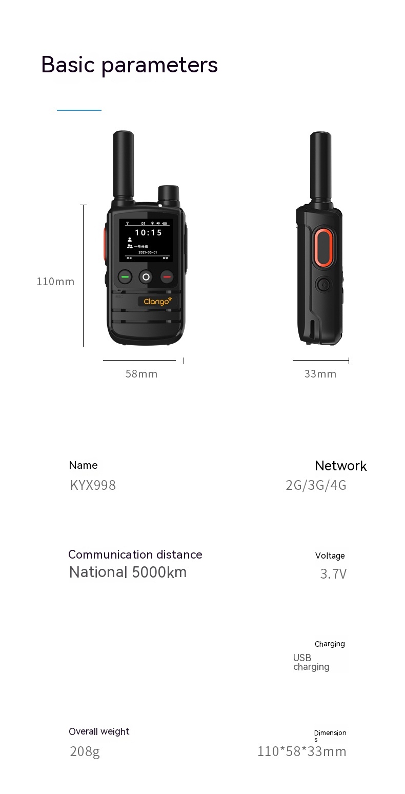 Clarigo walkie-talkie 4G KYX-998