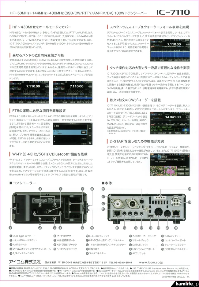 Icom IC-7110 within the Icom amateur radio lineup