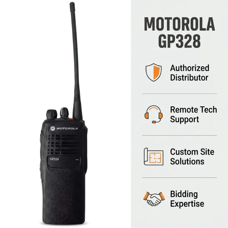 Motorola Gp328 Two Way Radio - front view