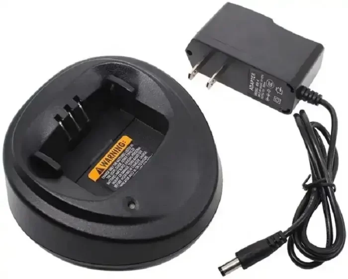 Motorola two-way radio battery charger with two-way radio