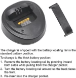 Motorola two-way radio battery charging station with two-way radio