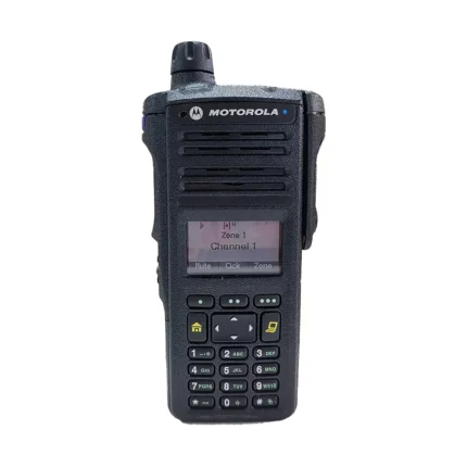 Front view of the APX2000 replacement DMR walkie talkie with IP67 body