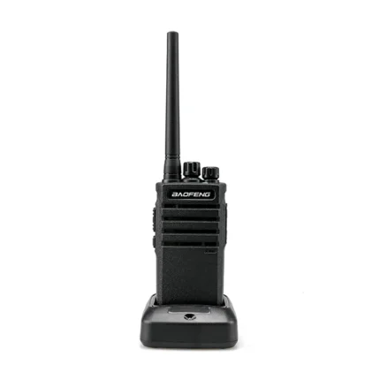 Detail shot of the BaoFeng BF-1902 UHF handheld ham radio in black