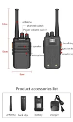 Close-up of the Baofeng BF-M4 analog handheld transceiver with antenna
