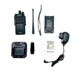 BaoFeng BF-S56 UHF handheld two-way radio held in hand