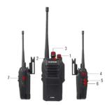 Package contents of the BaoFeng BF-S56 UHF handheld two-way radio