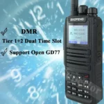 Side profile of the Baofeng DM-1701 DMR dual time slot digital radio