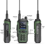 Detail shot of the Baofeng UV-21 Pro V2 tri-band handheld amateur radio
