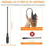 Package contents of the Baofeng UV-21 Pro V2 tri-band handheld amateur radio