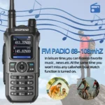Side profile of the Baofeng UV-21 Pro V2 tri-band handheld amateur radio