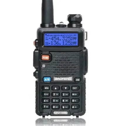 Front view of the Baofeng UV-5R Mini handheld ham radio transceiver