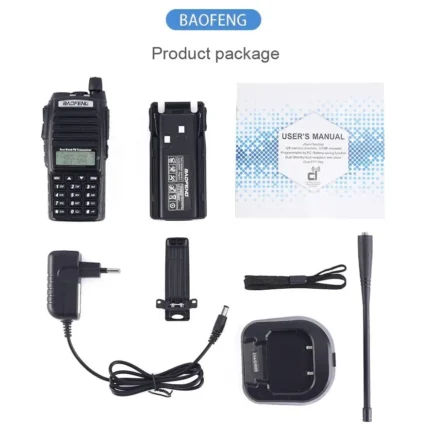 Detail shot of the Baofeng UV-82 tri-power dual band walkie talkie