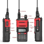 Close-up of the Baofeng UV-9R Plus dual band waterproof radio