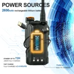 Close-up of the Baofeng UV-K68 transparent case 5W ham radio