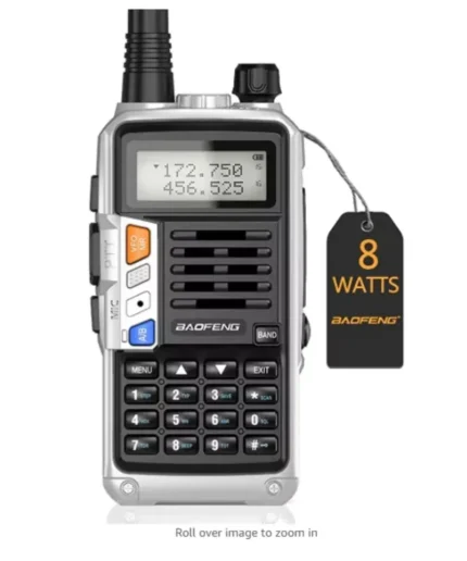 Detail shot of the Baofeng UV-S9 Plus dual band VHF UHF two way radio