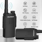 Close-up of the BFW31E FCC certified IP54 UHF analog handheld radio