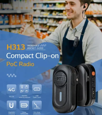 Front view of the Caltta H313 4G PoC mini two way radio