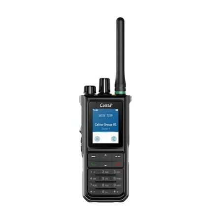 Front view of the Caltta PH690 DMR digital handheld radio with IP68 protection