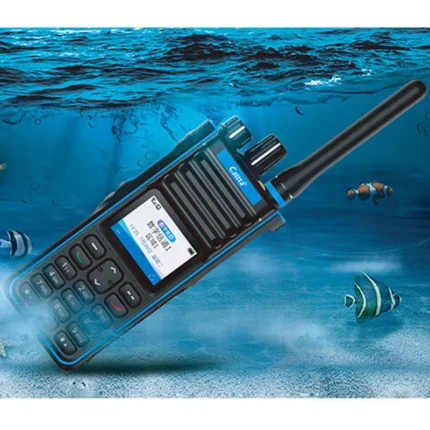 Detail shot of the Caltta PH990EX explosion-proof DMR handheld radio