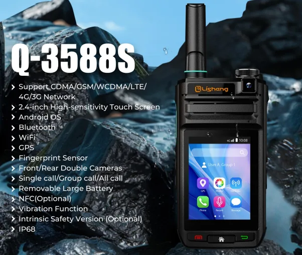 Tw Caltta Q 3588s Batteries Front view of the Caltta Q-3588s Android 4G PoC smart radio