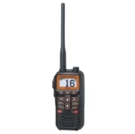Close-up of the HX-210 floating handheld marine VHF transceiver