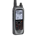 IC-A25N VHF airband GPS handheld transceiver held in hand