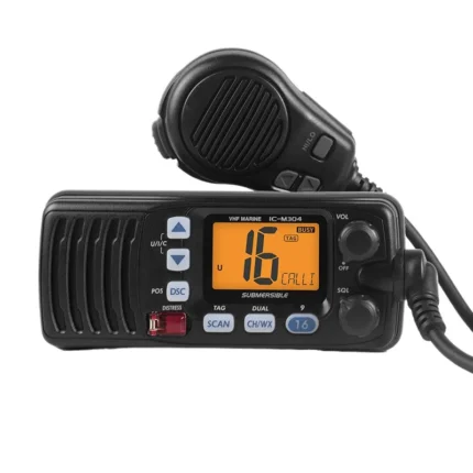 Front view of the IC-M304 25W waterproof VHF mobile marine radio