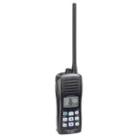 IC-M33 IC-M34 floating marine VHF handheld radio held in hand