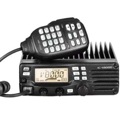 Front view of the IC-V8000 dual-band VHF UHF mobile transceiver for vehicles