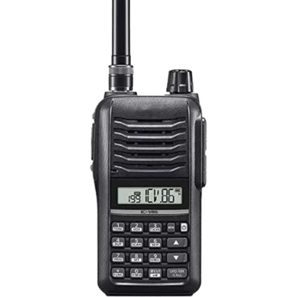 Front view of the IC-V86 7W VHF marine transceiver and IC-U86 UHF radio