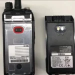 IC-V88 7W VHF marine handheld transceiver held in hand