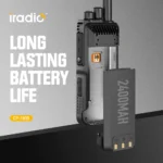 Front view of the Iradio CP1800 high power UHF analog handheld radio