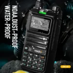 Iradio DM-4R DMR portable transceiver unit held in hand