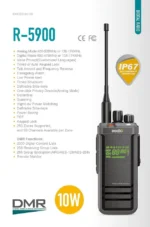Iradio R-5900 digital handheld radio with hidden display held in hand
