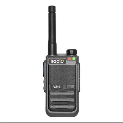 Front view of the Iradio V210 analog UHF VHF handheld two way radio