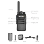 Iradio V550 5W analog handheld walkie talkie held in hand