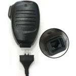 Detail shot of the KMC-35 noise cancelling speaker microphone with 8-pin connector