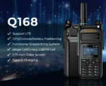 Front view of the Lisheng Q168 rugged 4G PoC communication terminal