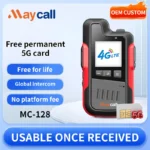 Side profile of the Maycall 4G LTE PoC GPS intercom radio with SIM slot
