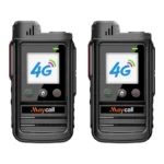 Front view of the Maycall dual band VHF UHF GPS PoC walkie talkie