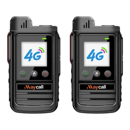 Front view of the Maycall dual band VHF UHF GPS PoC walkie talkie