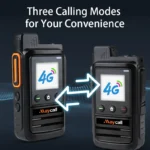 Close-up of the Maycall dual band VHF UHF GPS PoC walkie talkie