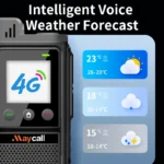Side profile of the Maycall T8 Android 6.0 dual SIM 4G PoC radio with GPS