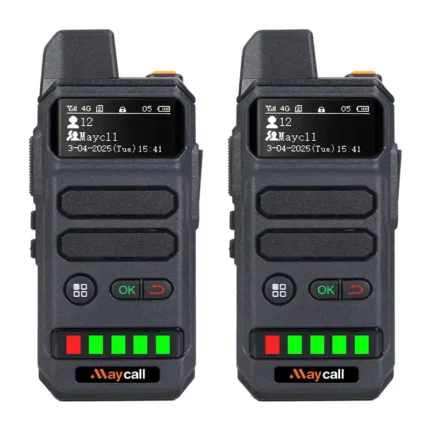 Front view of the Maycall Hi-B5pro 4G LTE Zello POC network walkie talkie