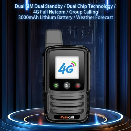 Detail shot of the Maycall Global PTT floating 4G PoC radio